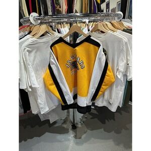 Vintage 90s Pro Athletic Jaguars Hockey Yellow Color Blocked Jersey #94 Size M